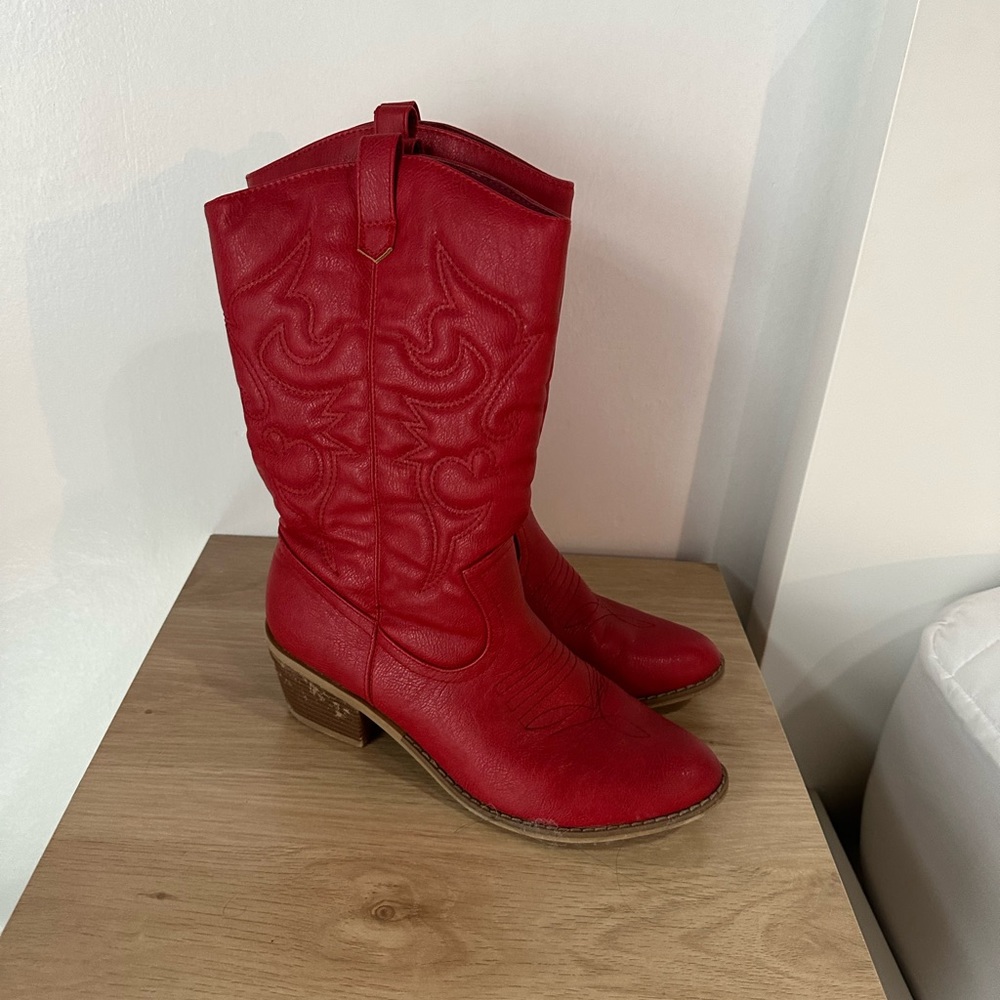 Red cowboy boots